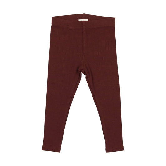 Ribbed Leggings - Burgundy