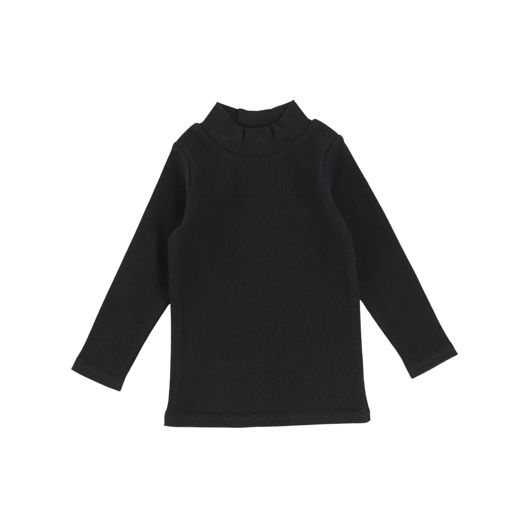 Ribbed Mockneck Black