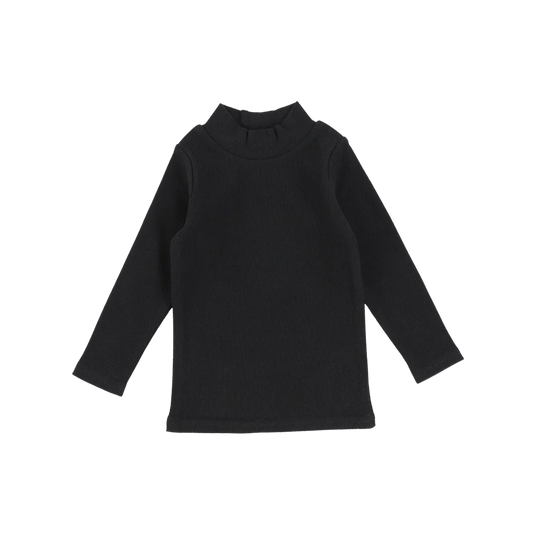 Ribbed Mockneck Black