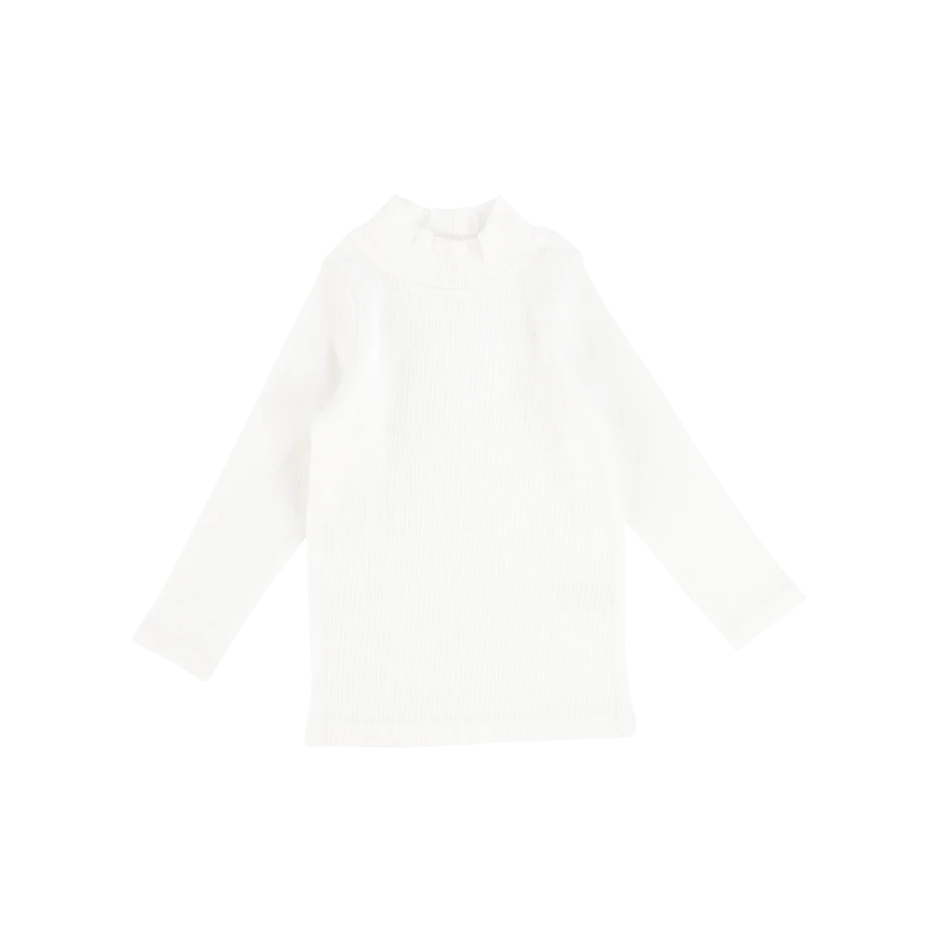 Ribbed Mockneck Off White