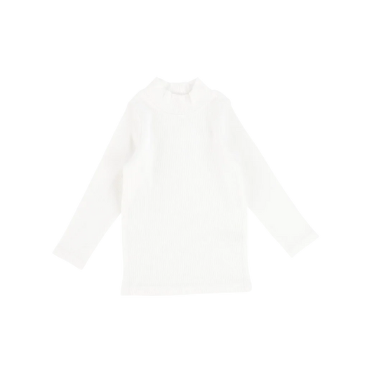 Ribbed Mockneck Off White