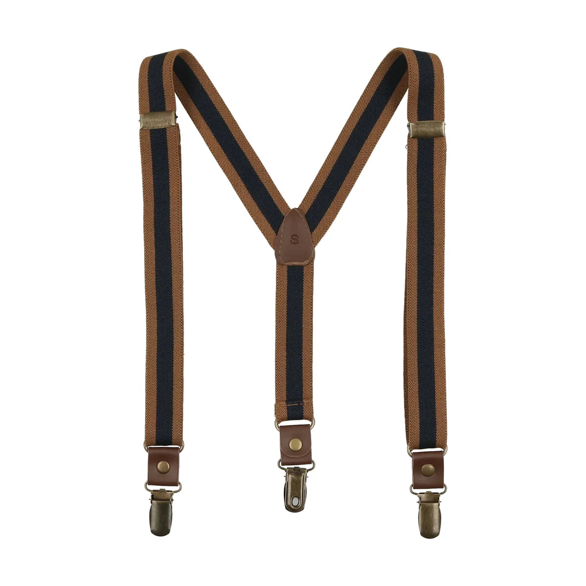 SUSPENDERS NAVY/CAMEL