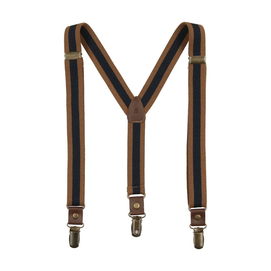 SUSPENDERS NAVY/CAMEL