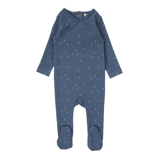 Sail Away Footie Off Navy