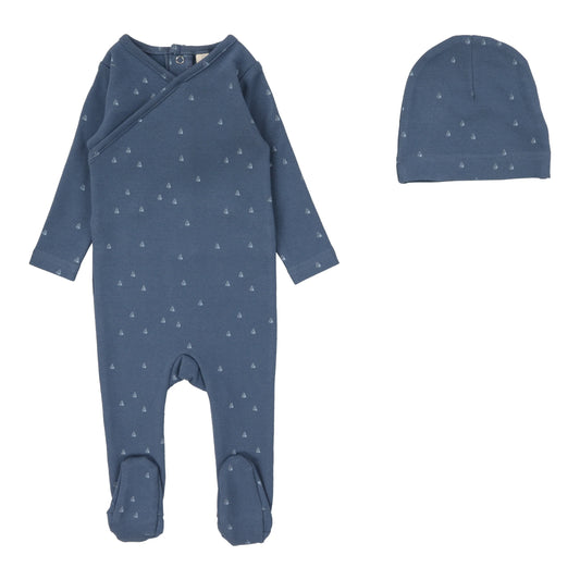Sail Away Footie Set Off Navy