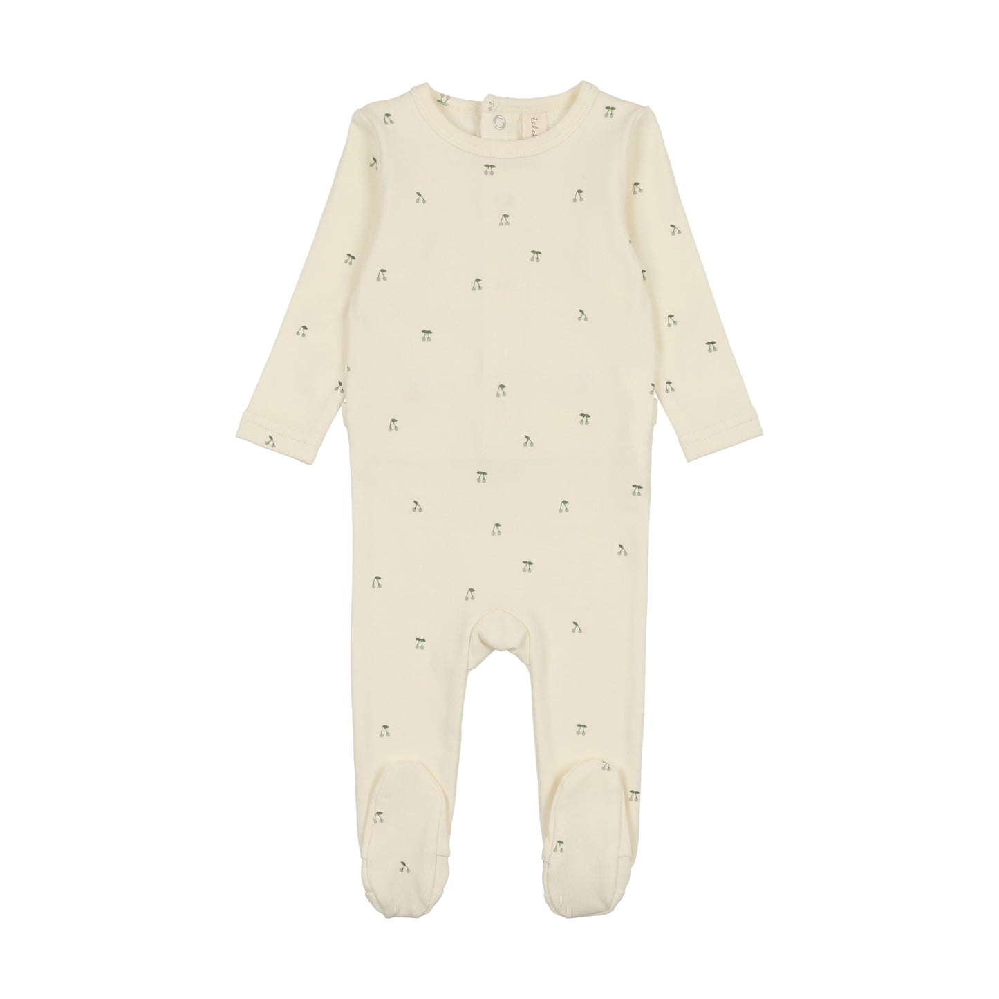 Scattered Cherry Footie Ivory/Mint