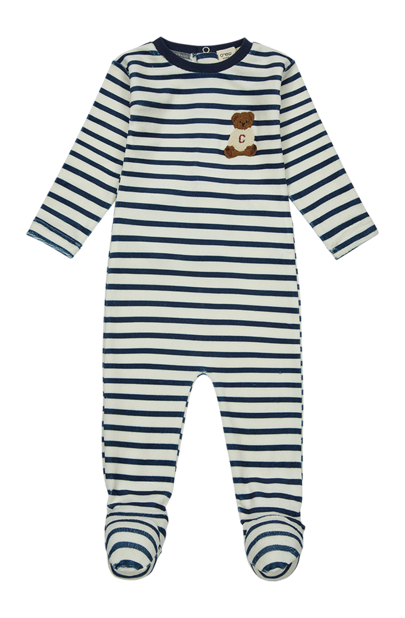 Navy Teddy Lounge Footie