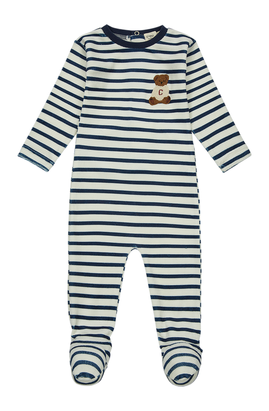 Navy Teddy Lounge Footie