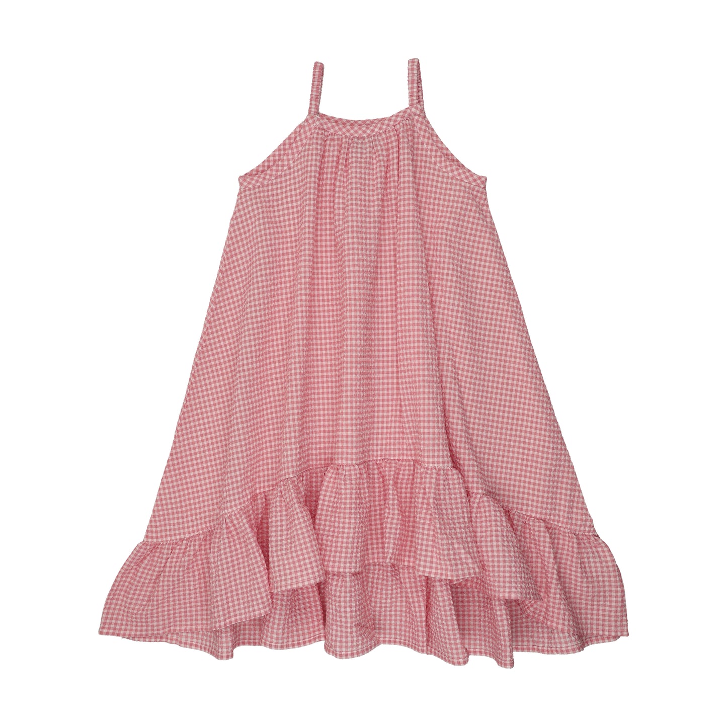Maxi High Low Jumper Hot Pink Gingham