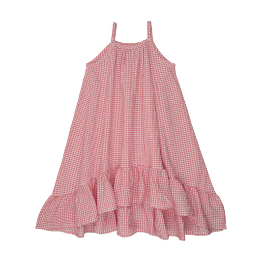 Maxi High Low Jumper Hot Pink Gingham