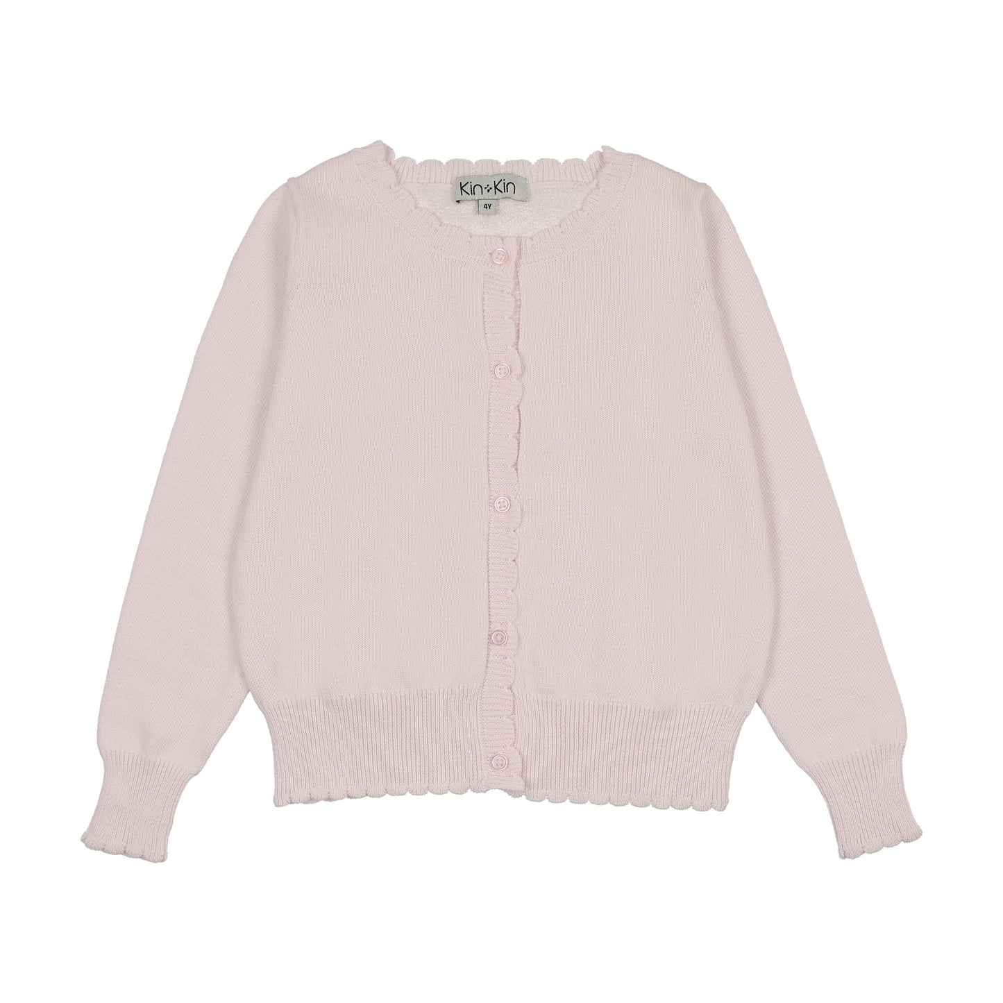 Light Pink Scalloped Edge Cardigan