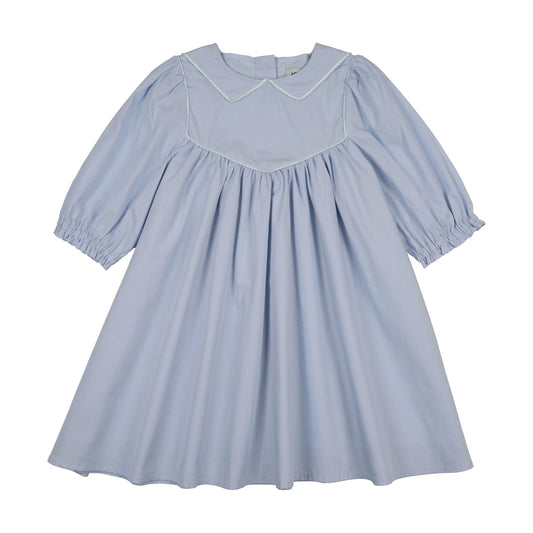 Light Blue Stitched Down Collar Dress