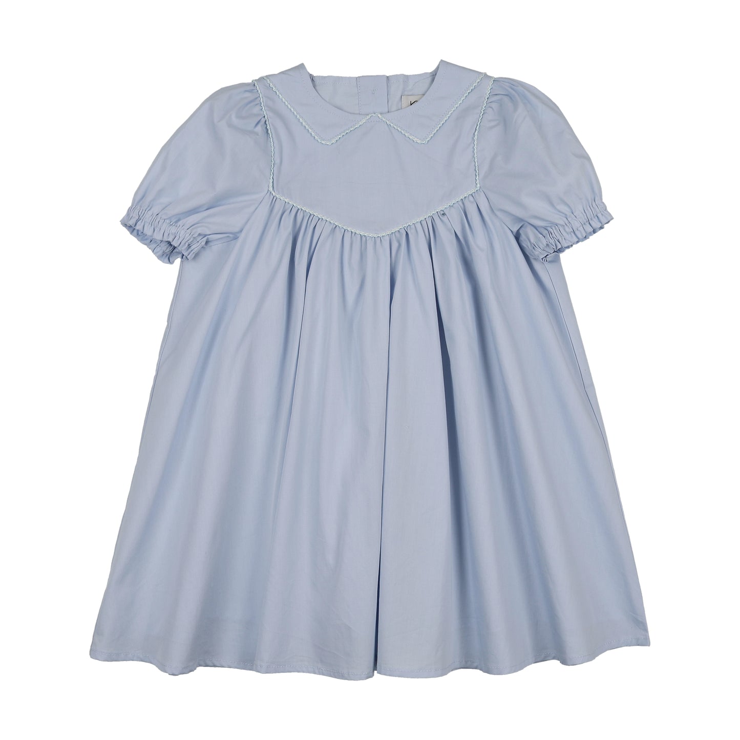 Light Blue Stitched Down Collar SS Dress