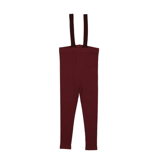 Suspender Leggings - Burgundy