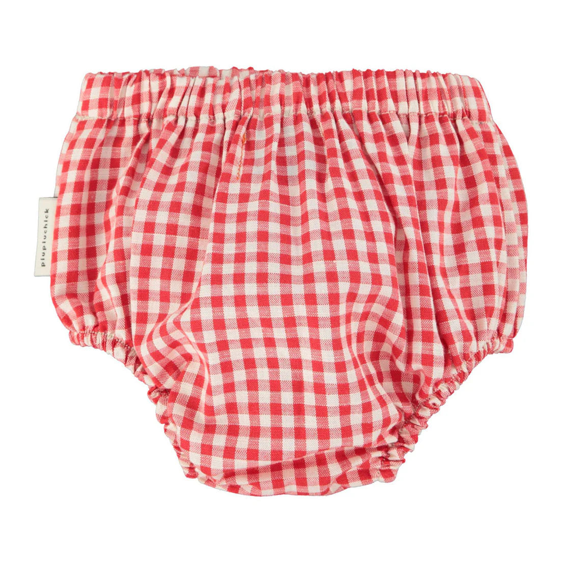 Red & Ecru Checkered Baby Bloomers