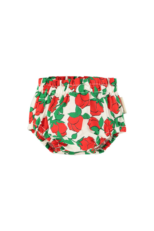 Ecru w/ Red Roses Print Baby Bloomers