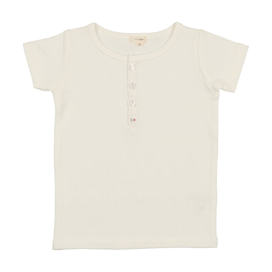 Short Sleeve Henley White