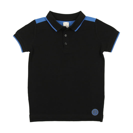 Short Sleeve Polo Black /Royal Blue