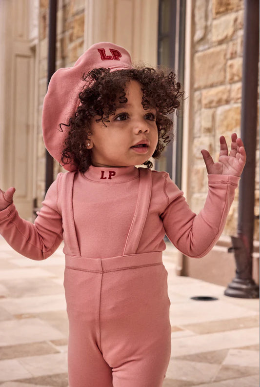 Pink LP Mockneck + Overalls