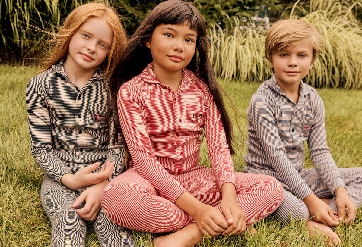 Ivory/Red Striped Lounge Pajamas