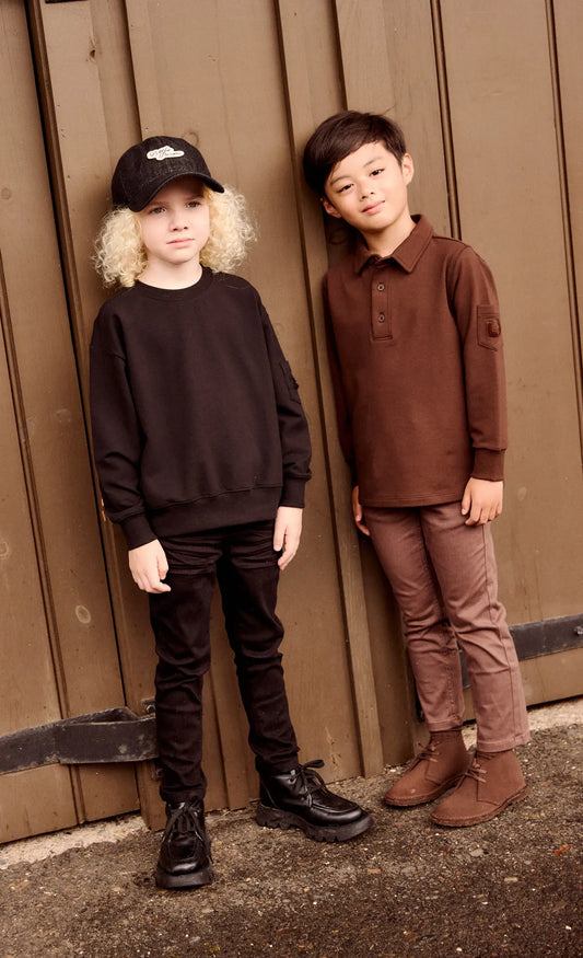 Boy's Pocket Sleeve Polo - Brown