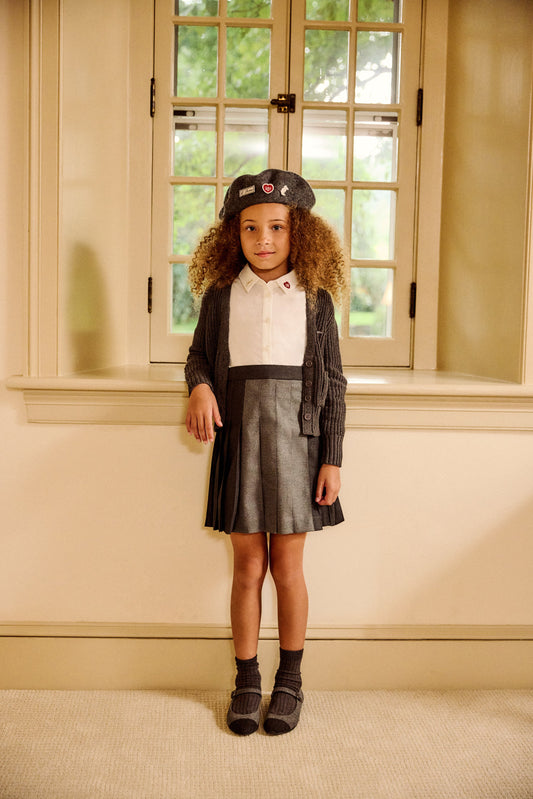 Girl's Elegant Embroidered Shirt - White