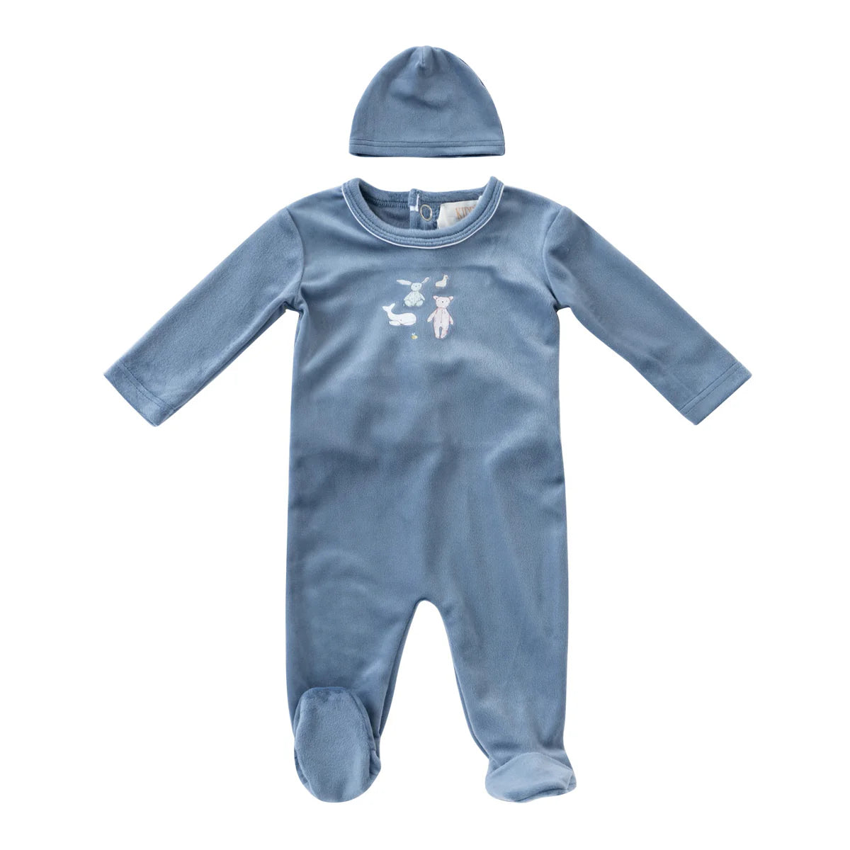 Blue Stuffed Friends Romper & Hat Set