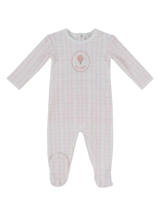 Ciel Enfant Gingham Footie - Pink