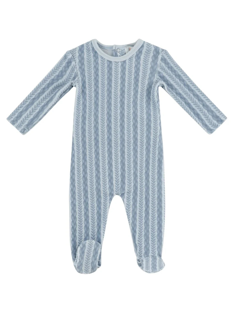 Atelier Cable Footie - Blue