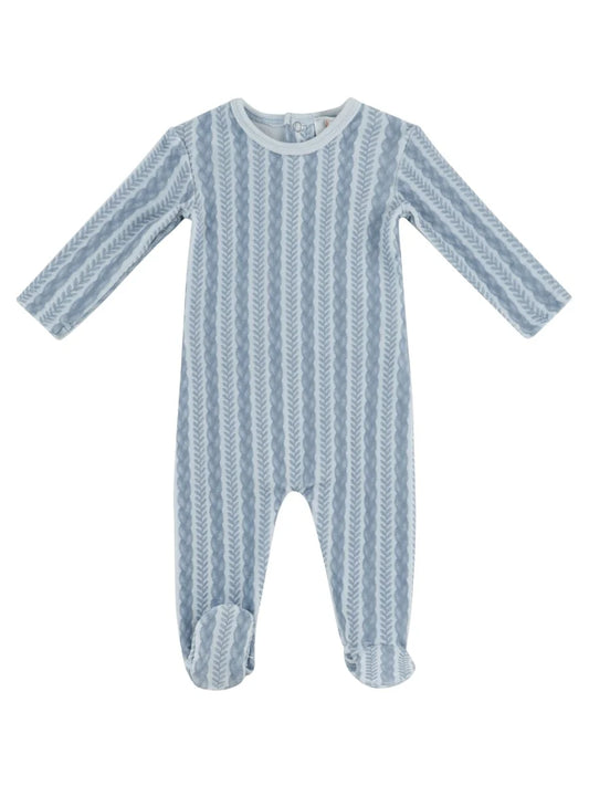 Atelier Cable Footie - Blue
