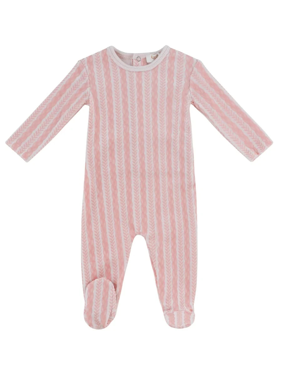 Atelier Cable Footie - Pink