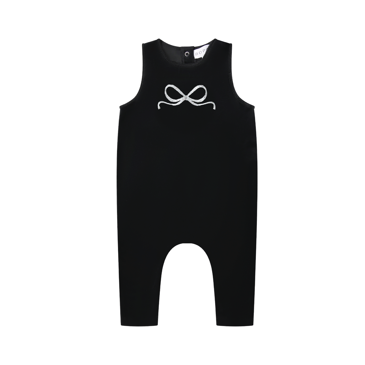 Embroidered Bow Overalls