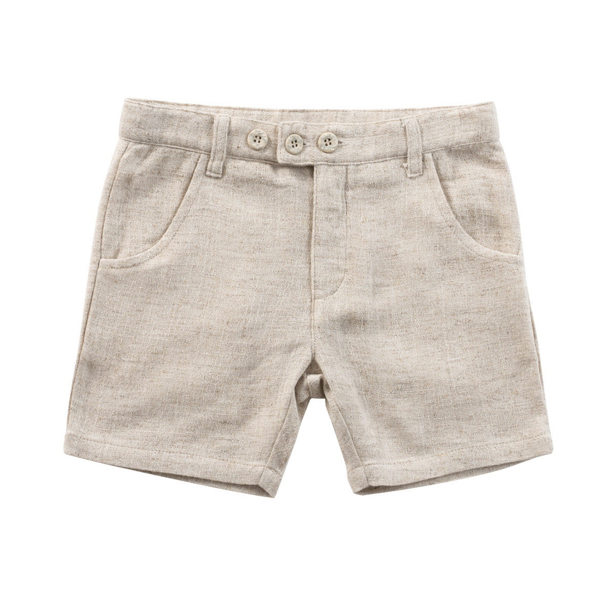 Natural LINEN SHORTS