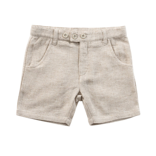 Natural LINEN SHORTS