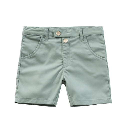 Light Sage Cotton Shorts