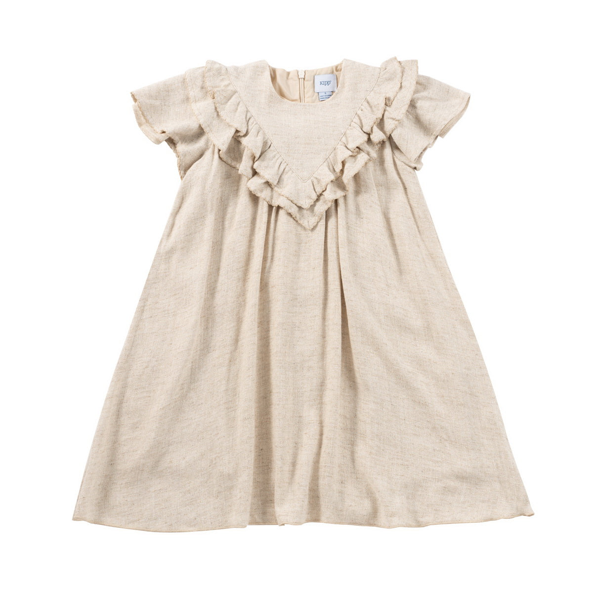 Natural Linen Ruffle Dress