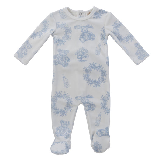 Petit Toile Romper - White Blue