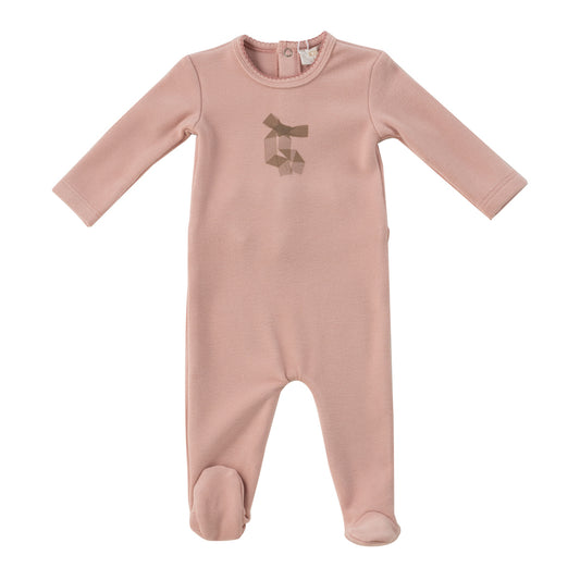 Pink Felt Bow Romper
