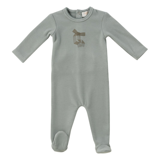 Sage Felt Bow Romper