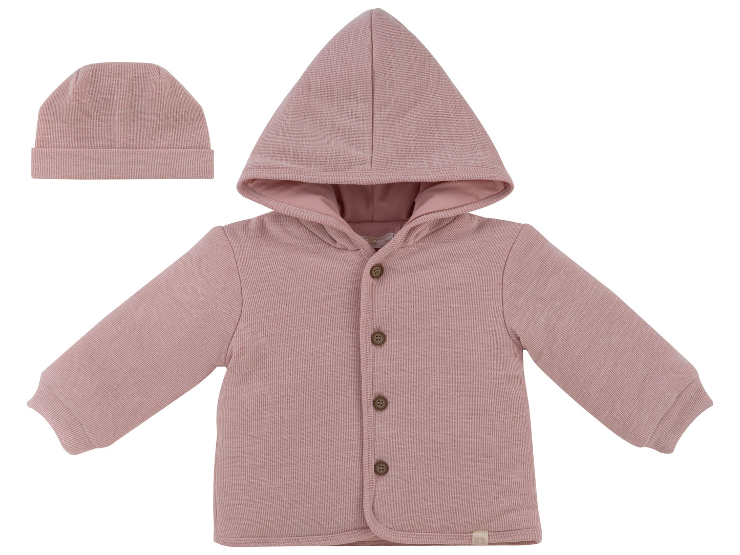 Pink Knitted Jacket + Hat