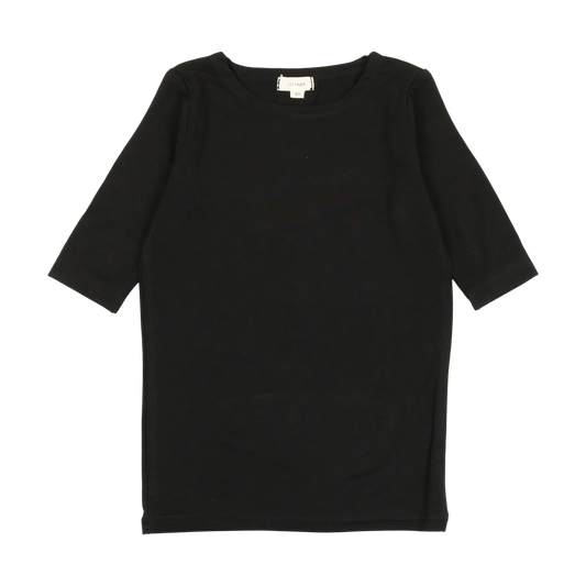 Bamboo Tee Three Quarter Sleeve- Black