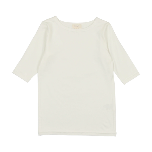 Bamboo Tee Three Quarter Sleeve- Off White