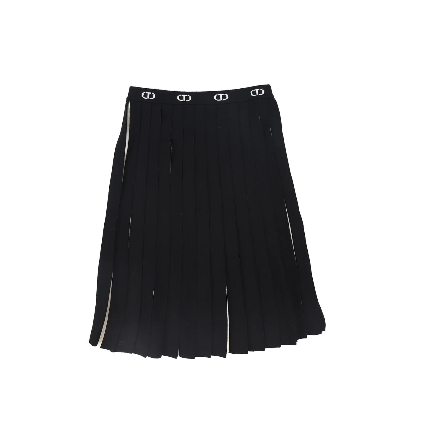 KNITTED SKIRT BICOLOR BLACK/OFF WHITE