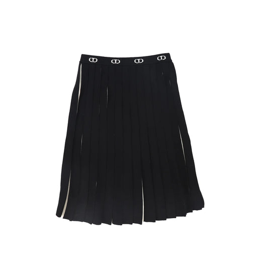 KNITTED SKIRT BICOLOR BLACK/OFF WHITE