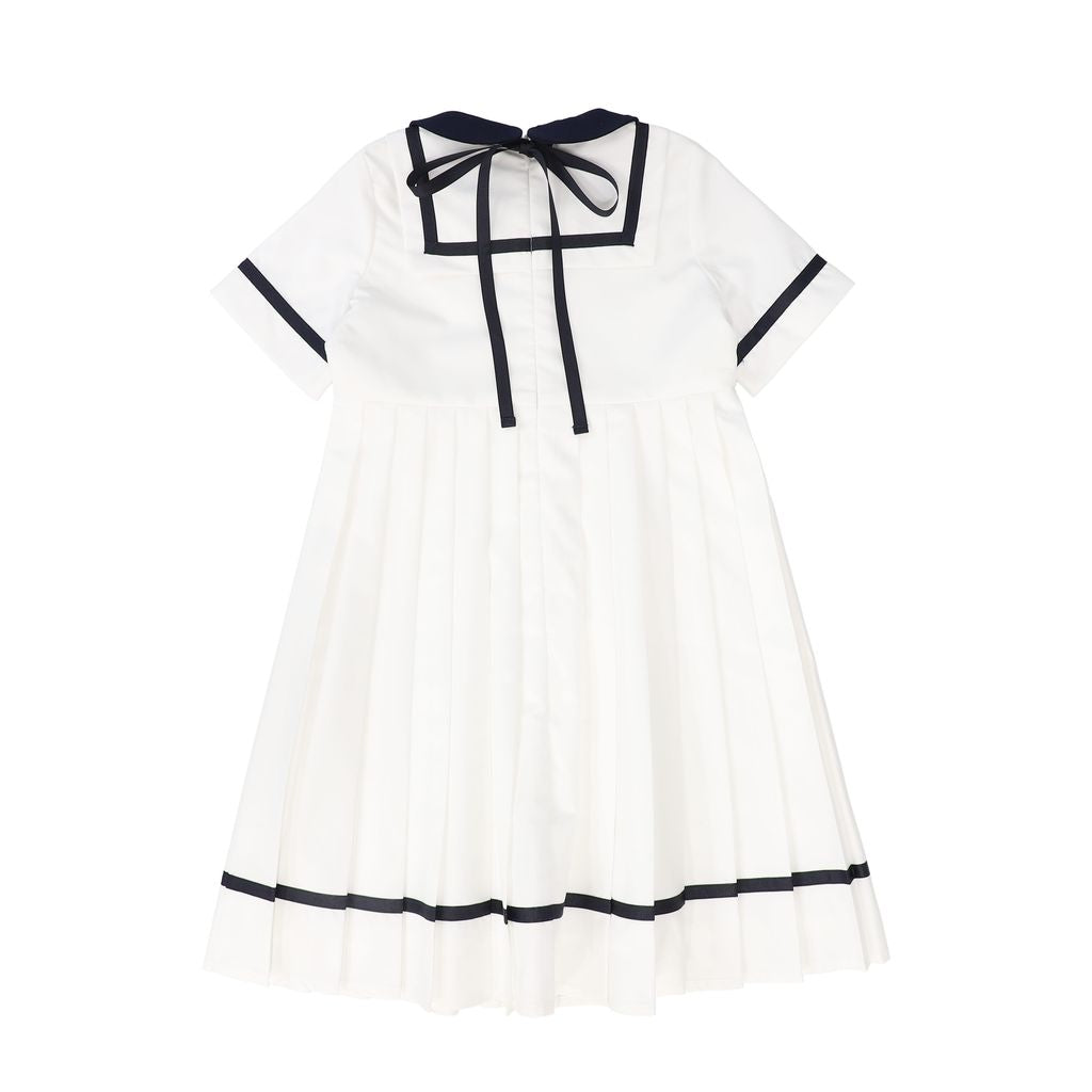 Ivory Collared Trim Dress
