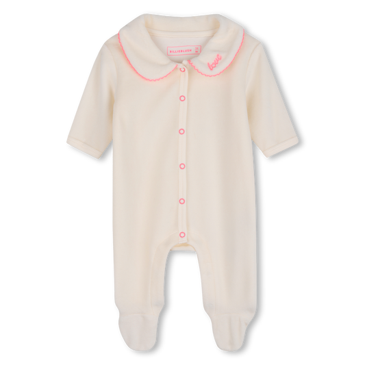 Velour Ivory Footie