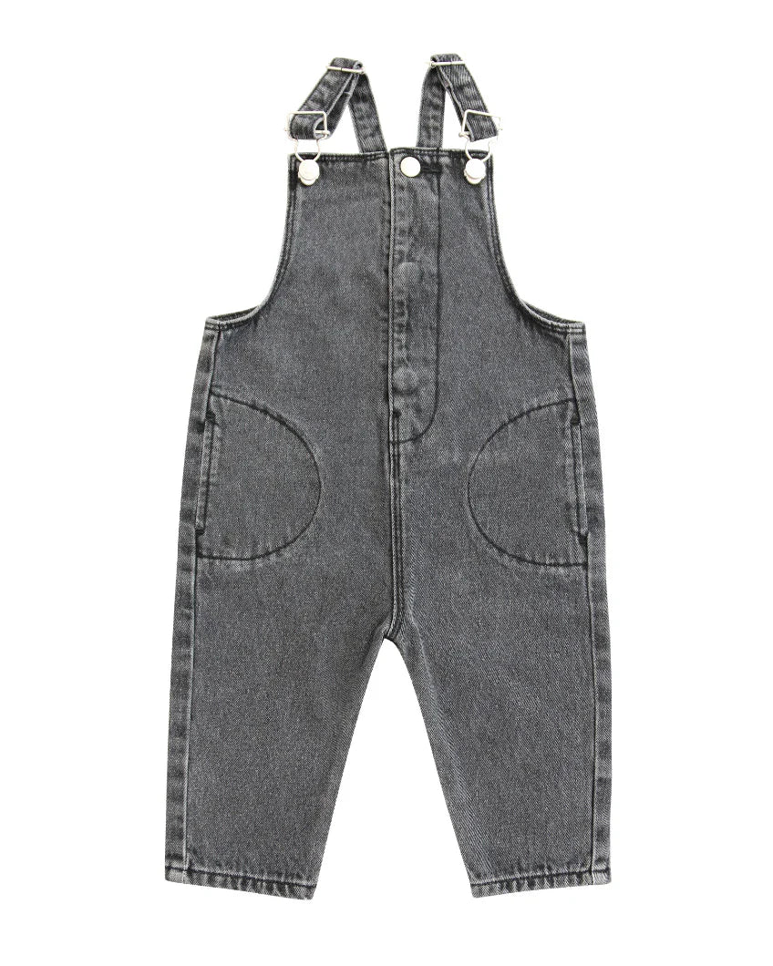 Denim Overalls- Black Denim