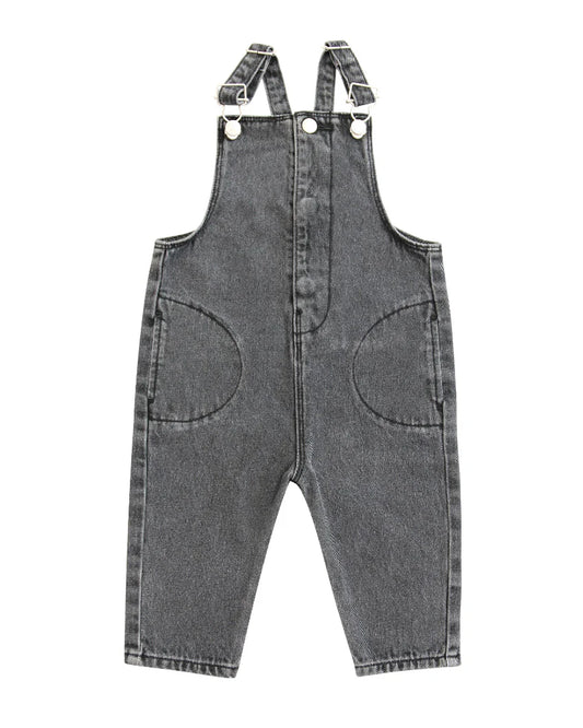 Denim Overalls- Black Denim