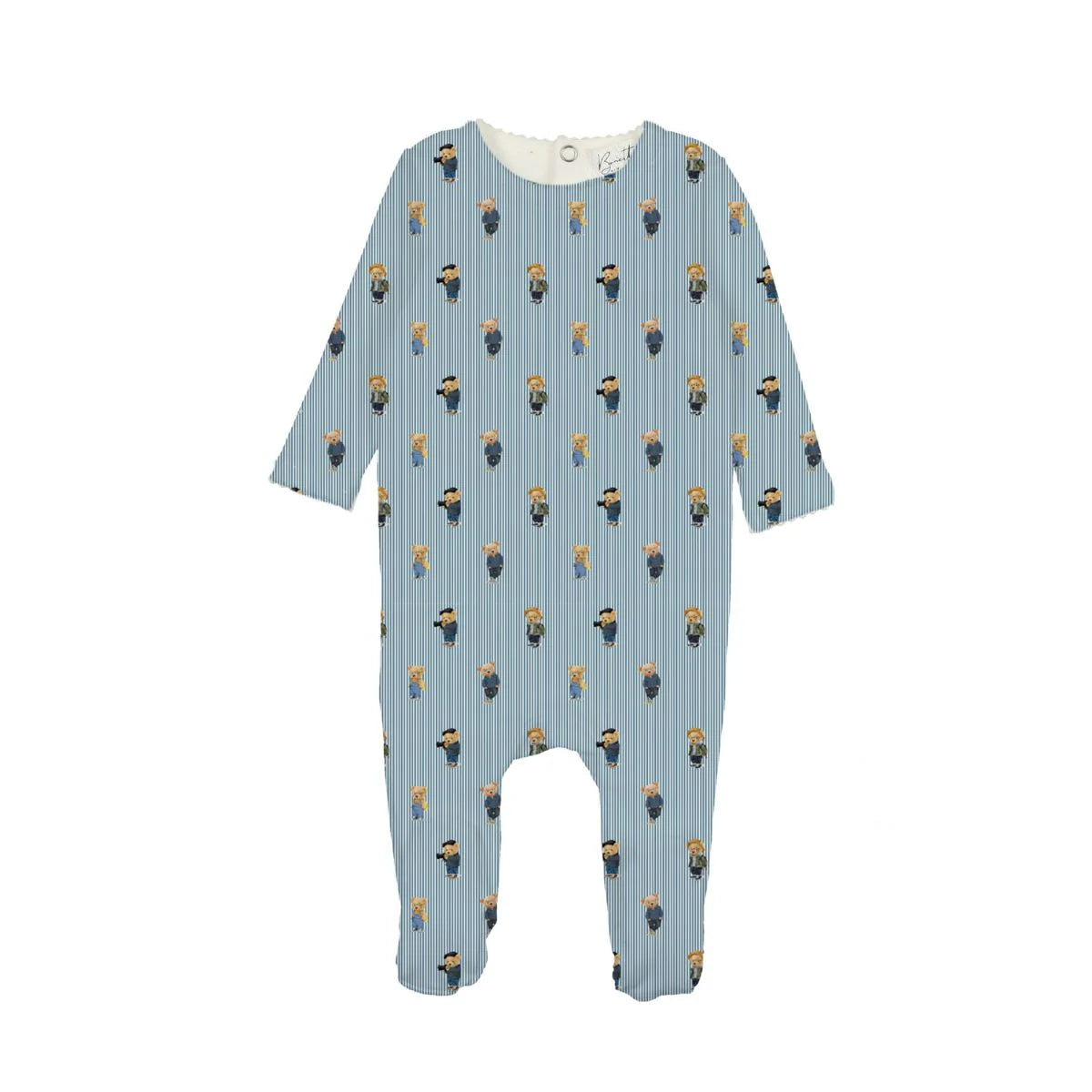 Bear Pajamas/Blue - Footie