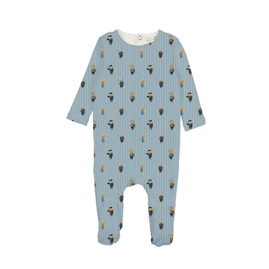 Bear Pajamas/Blue - Footie